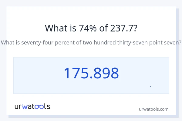 74% از 237.7 چقدر است؟