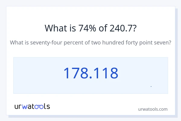 74% از 240.7 چقدر است؟