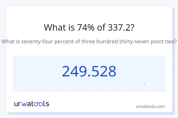 74% از 337.2 چقدر است؟