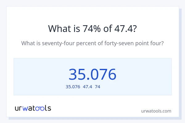 47.4の74%は何ですか?