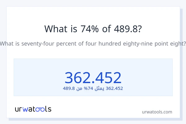 ما هي نسبة 74% من 489.8؟