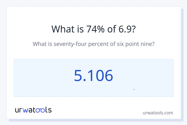 74% از 6.9 چقدر است؟