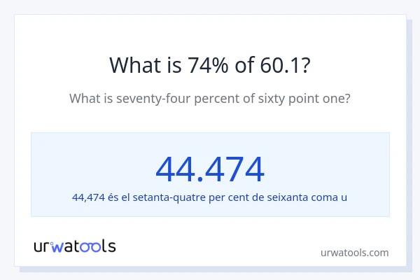 Quin és l'74% de 60.1?