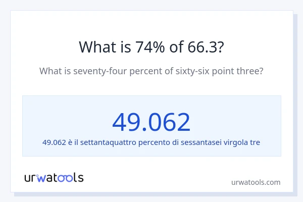 Qual è il 74% di 66.3?