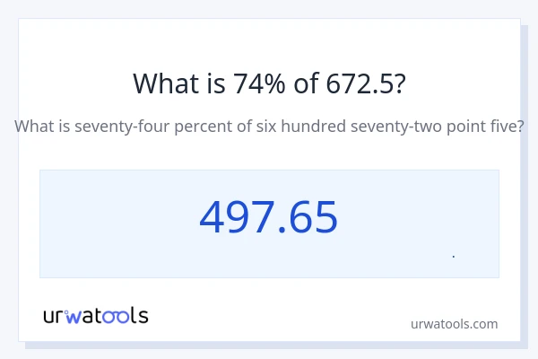 74% از 672.5 چقدر است؟