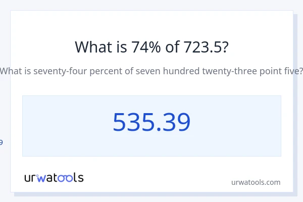 723.5 യുടെ 74% എന്താണ്?