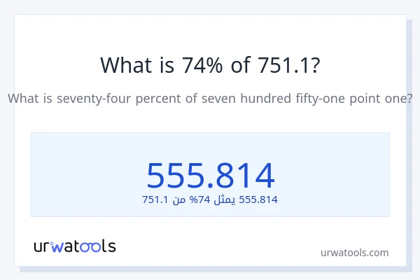 ما هي نسبة 74% من 751.1؟