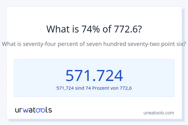 Was ist 74% von 772.6?