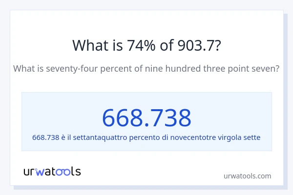 Qual è il 74% di 903.7?