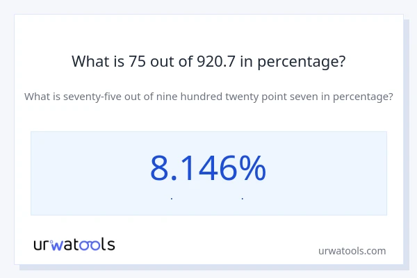 What is 75 out of 920.7 in percentage?