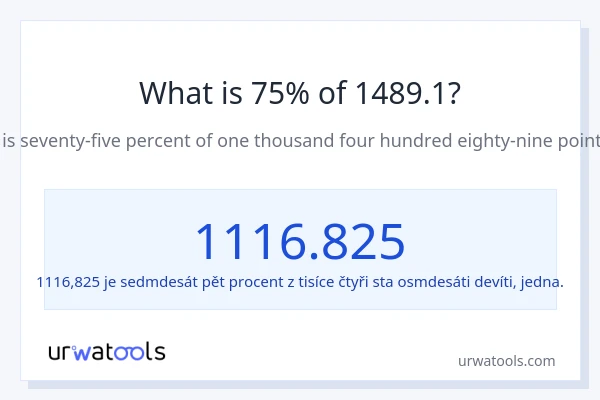 Kolik je 75 % z 1489.1?