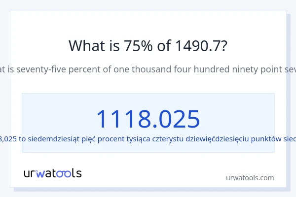 Ile wynosi 75% z 1490.7?