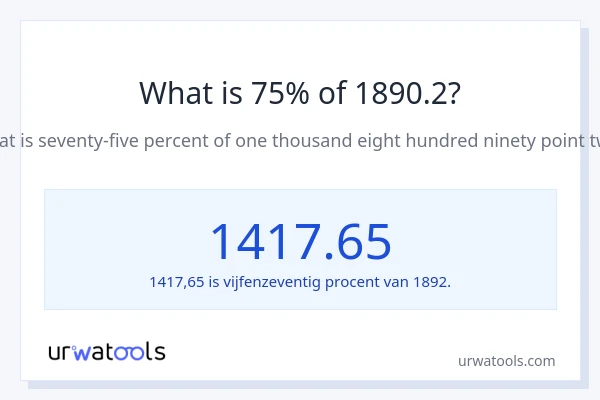 Wat is 75% van 1890.2?