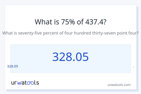 437.4 లో 75% ఎంత?