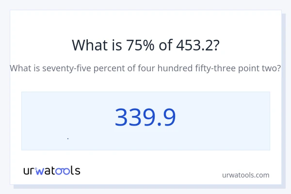 453.2 નું 75% કેટલું થાય?