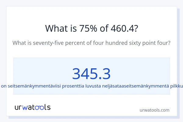 Mikä on 75 % 460.4:sta?