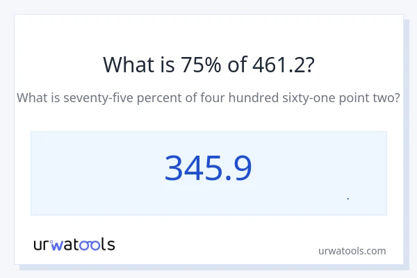 75% از 461.2 چقدر است؟
