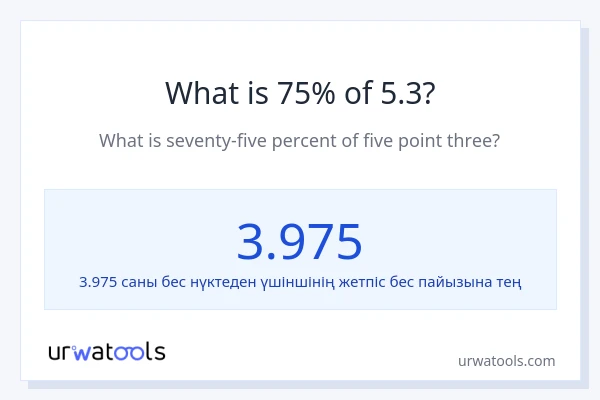 5.3-нің 75%-ы қандай?