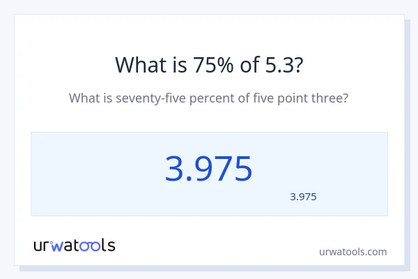 5.3 کا 75% کیا ہے؟