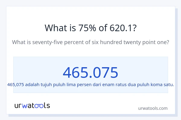 Berapakah 75% dari 620.1?