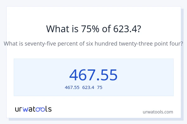 623.4の75%は何ですか?