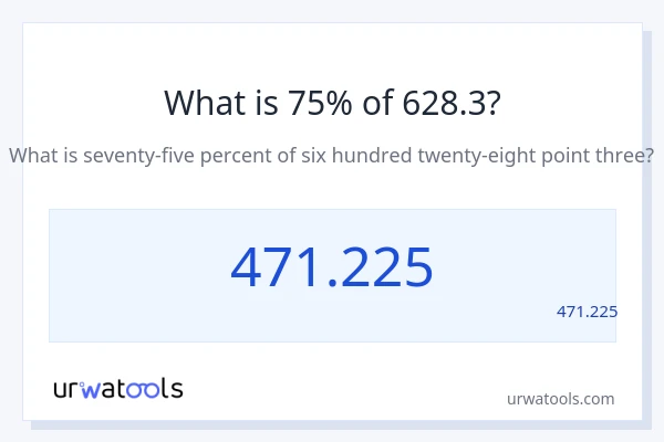מה זה 75% מתוך 628.3?