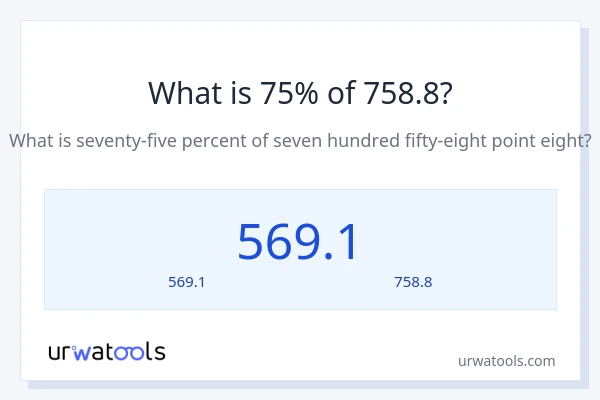 75% ของ 758.8 คือเท่าไร?