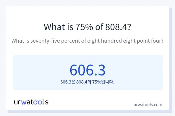 808.4의 75%는 얼마입니까?