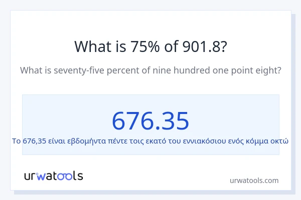 Ποιο είναι το 75% του 901.8;