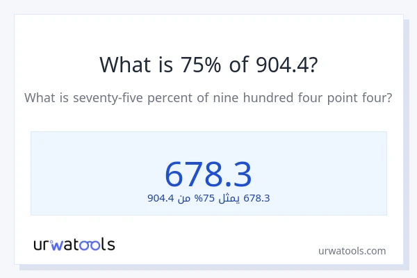 ما هي نسبة 75% من 904.4؟