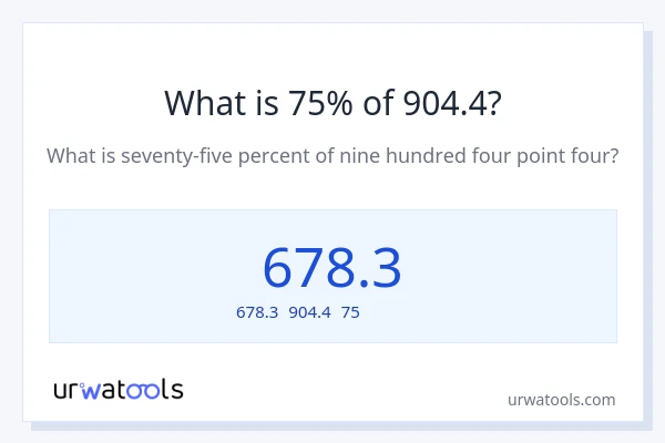 904.4の75%は何ですか?