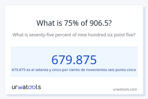 ¿Qué es el 75% de 906.5?