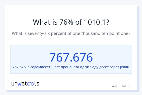Колико је 76% од 1010.1?