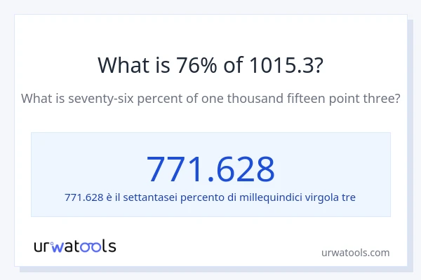 Qual è il 76% di 1015.3?