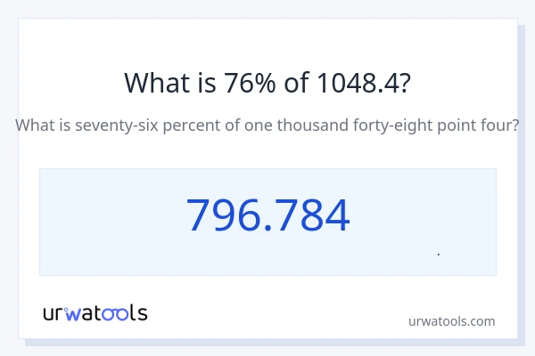 76% از 1048.4 چقدر است؟