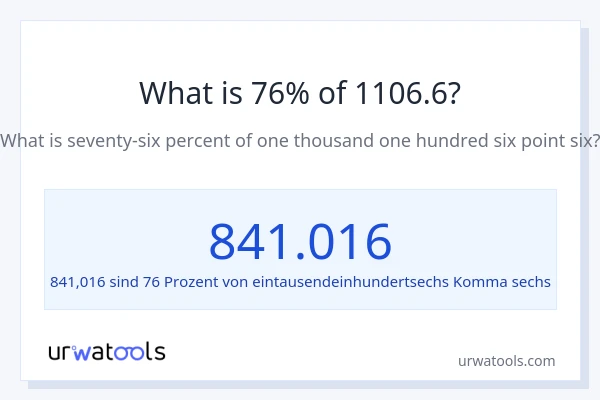 Was ist 76% von 1106.6?