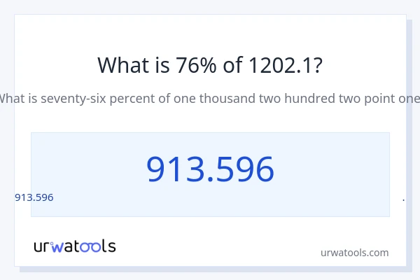 1202.1 లో 76% ఎంత?