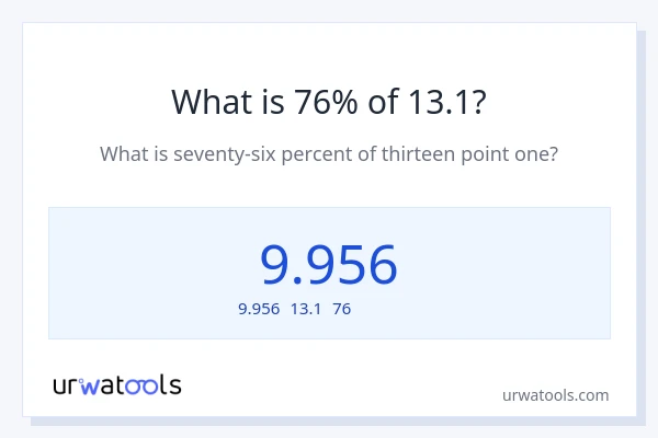 13.1の76%は何ですか?
