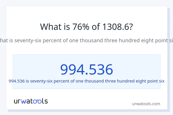 What is 76% of 1308.6?