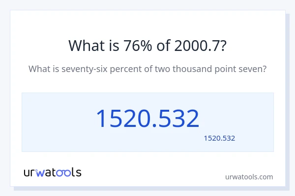 2000.7 کا 76% کیا ہے؟