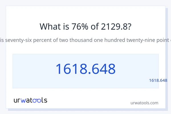 מה זה 76% מתוך 2129.8?