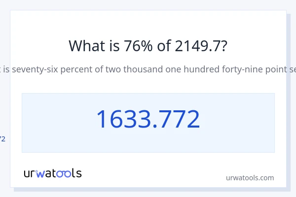 2149.7 ರಲ್ಲಿ 76% ಎಂದರೇನು?