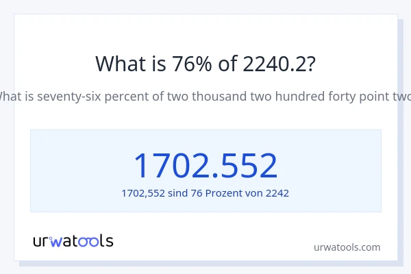 Was ist 76% von 2240.2?