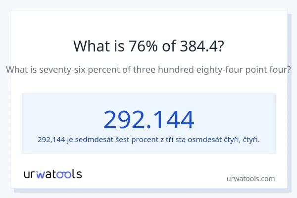 Kolik je 76 % z 384.4?