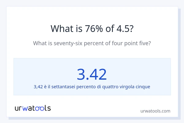 Qual è il 76% di 4.5?
