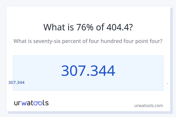 404.4 లో 76% ఎంత?