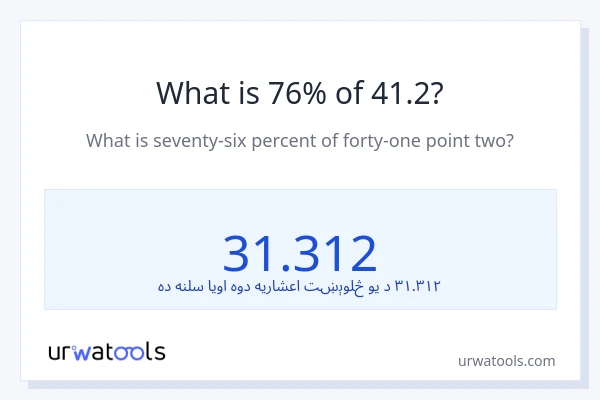 د 41.2 76٪ څومره دی؟