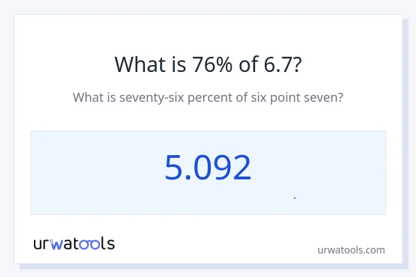76% از 6.7 چقدر است؟