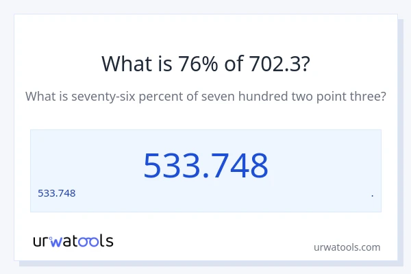 702.3 లో 76% ఎంత?