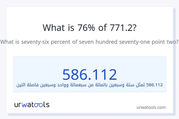 ما هي نسبة 76% من 771.2؟